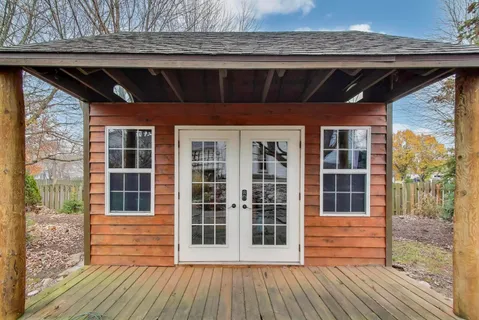 a view of yard with ocean view