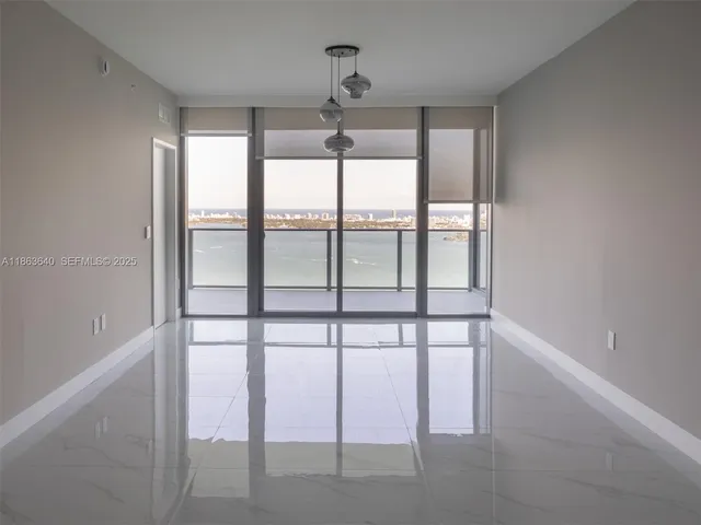 a view of a glass door