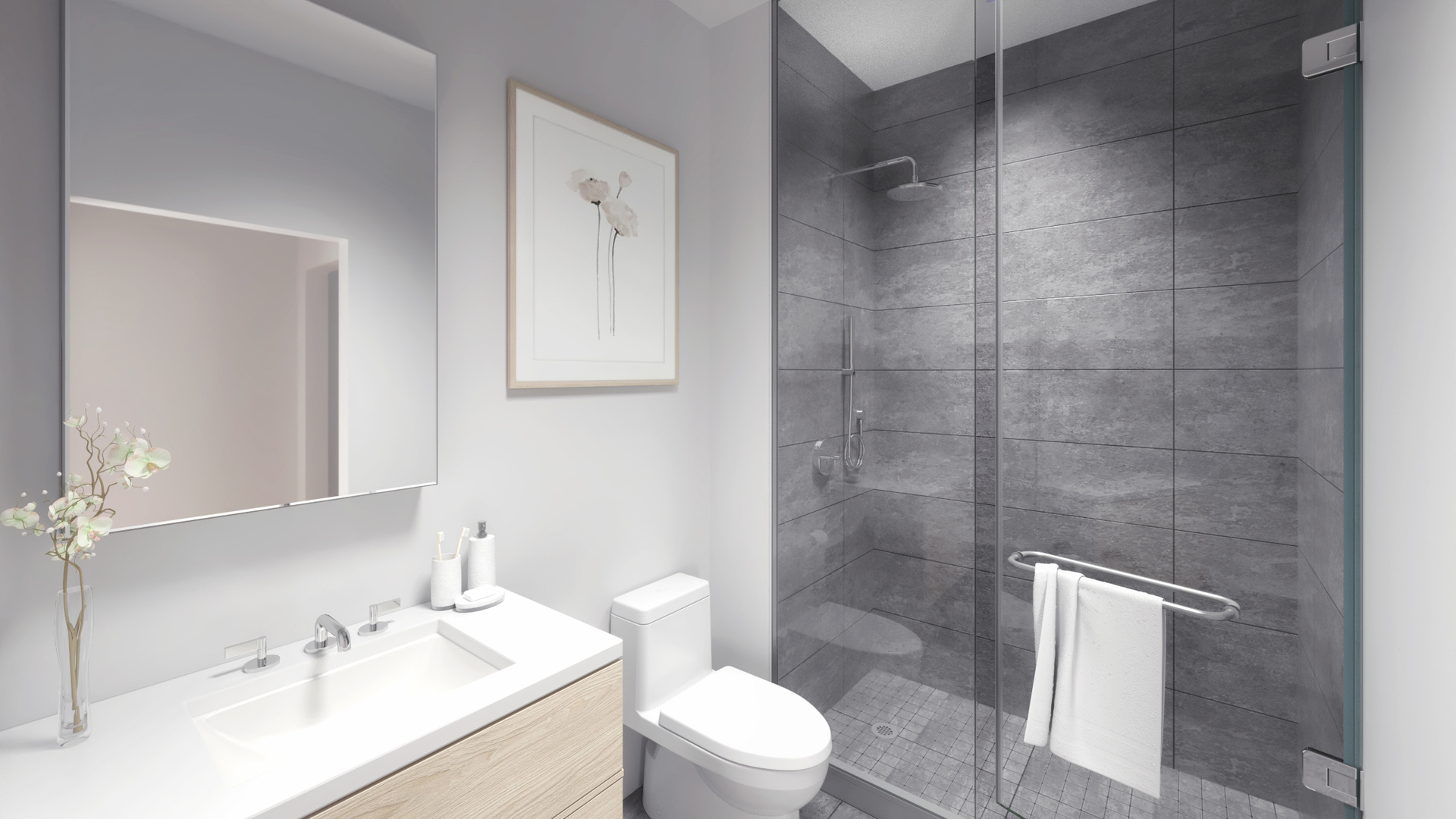 1400 West Monroe Street, Unit 7D Chicago, IL 60607 - Photo 14 of 17 a bathroom with a sink toilet and shower