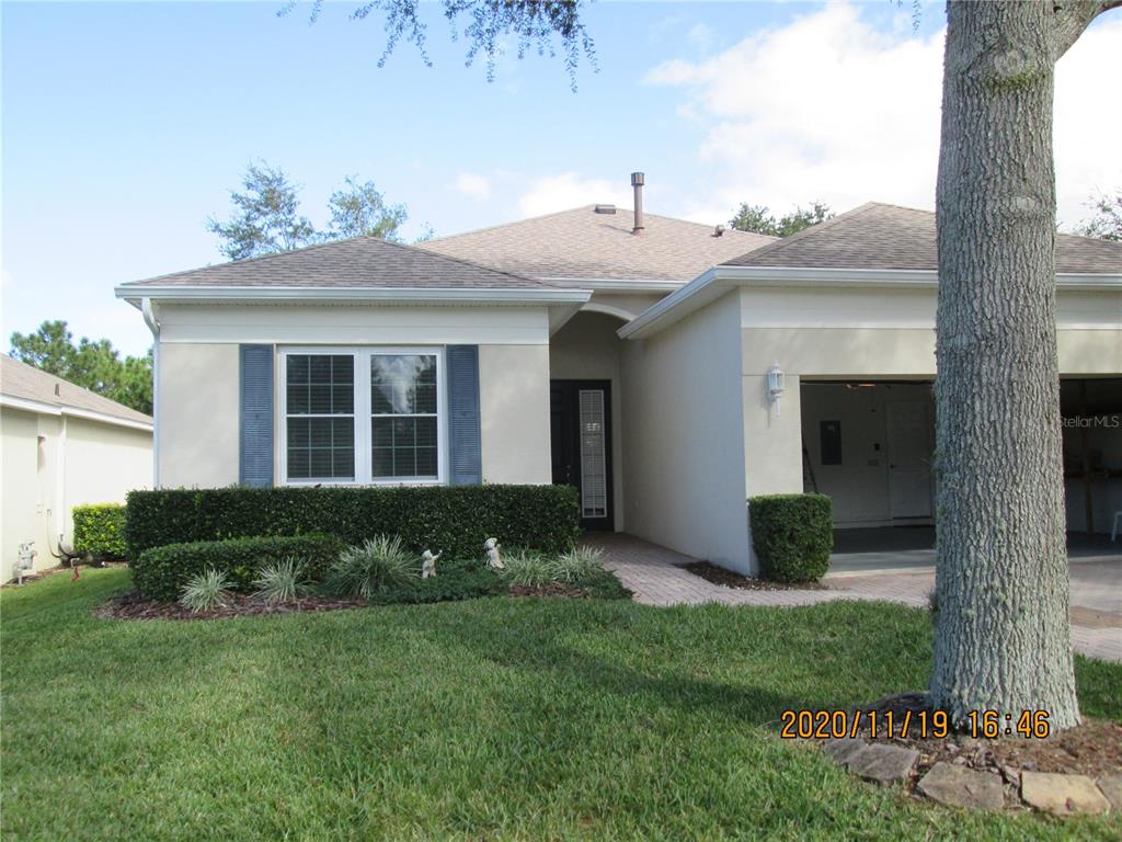 a view of a porch with a yard