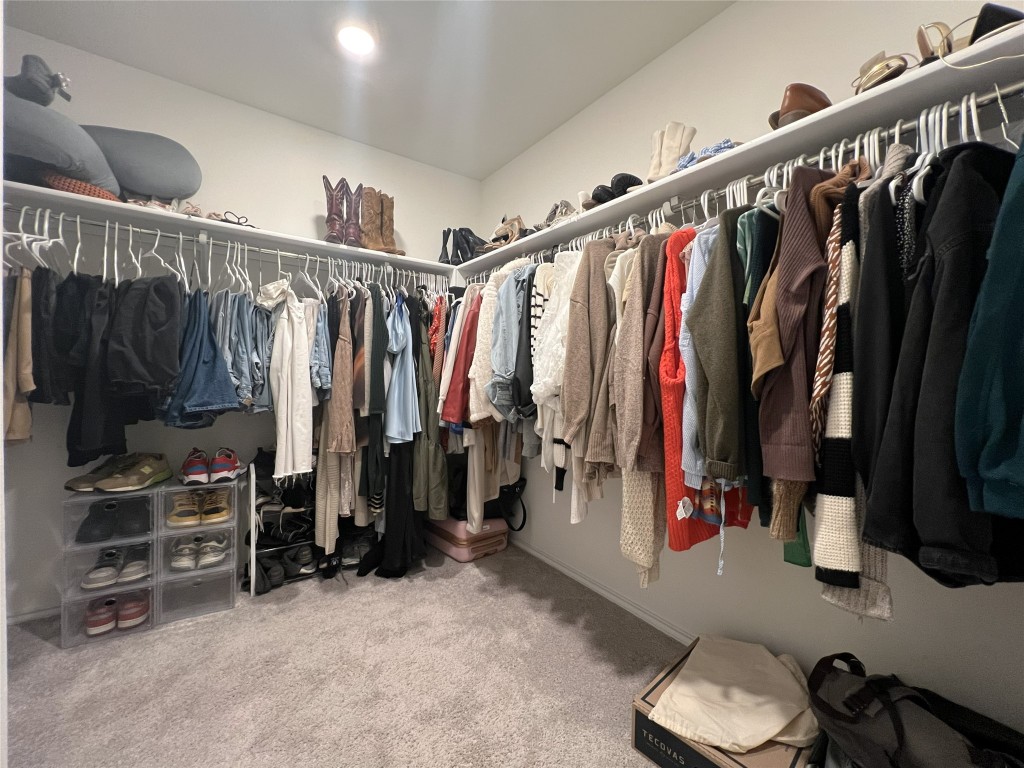 14313 James Buchanan Street Manor, TX 78653 - Photo 13 of 19 a view of walk in closet with clothes and shoes