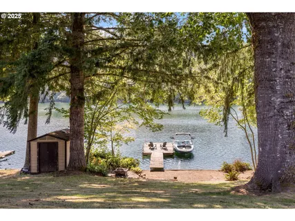 a view of a town with trees