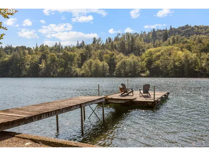 a view of sitting area with lake view