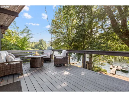 a view of roof deck with patio