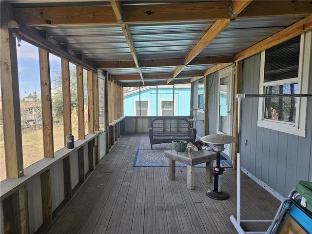 a building outdoor space with seating space