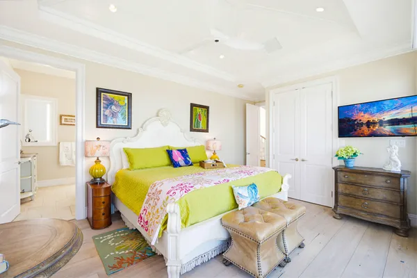 a view of a hallway with living room