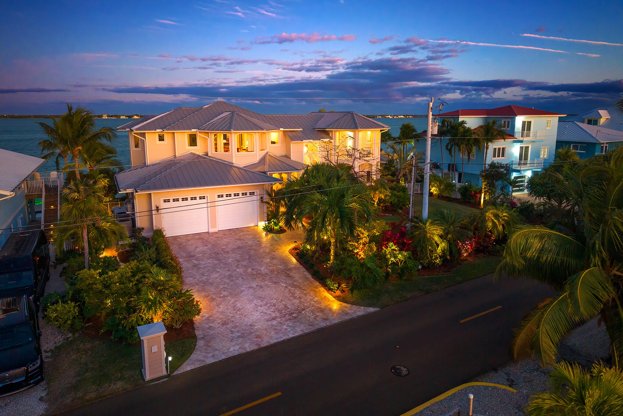 421 La Fitte Road Summerland Key, FL 33042 - Photo 66 of 75 Evening Front Aerial