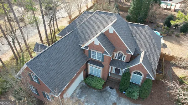 a aerial view of a house