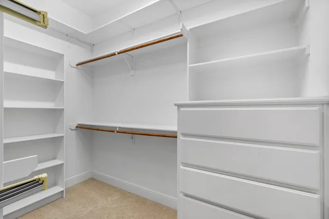 a view of an empty walk in closet
