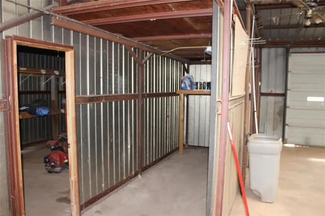 a view of a porch of a house
