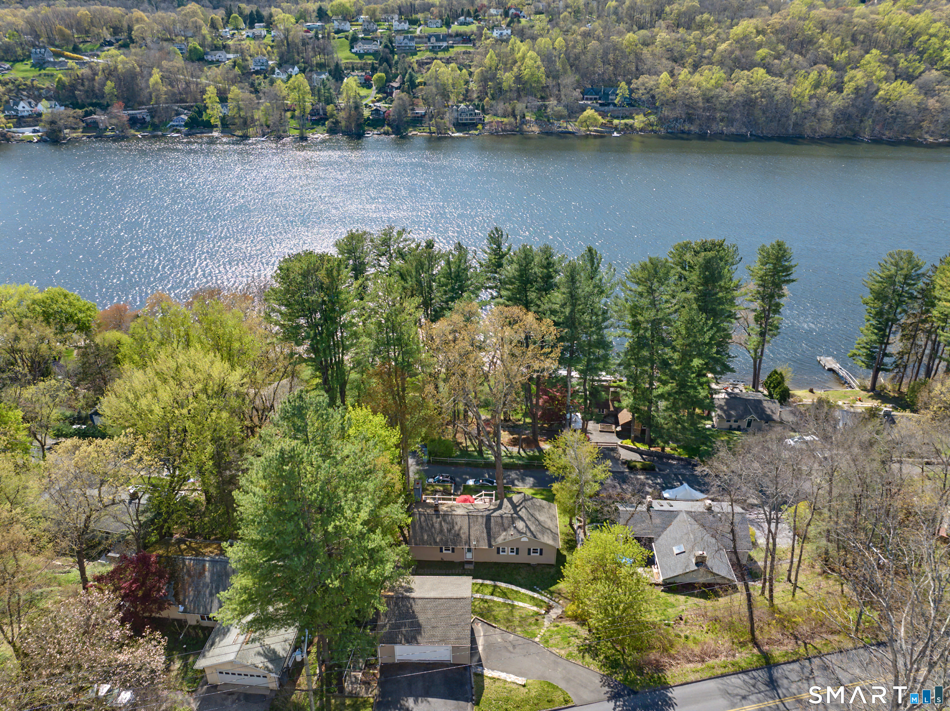 11 Candlewood Springs Road New Milford, CT 06776 - Photo 32 of 35 an aerial view of a house with a yard and lake view