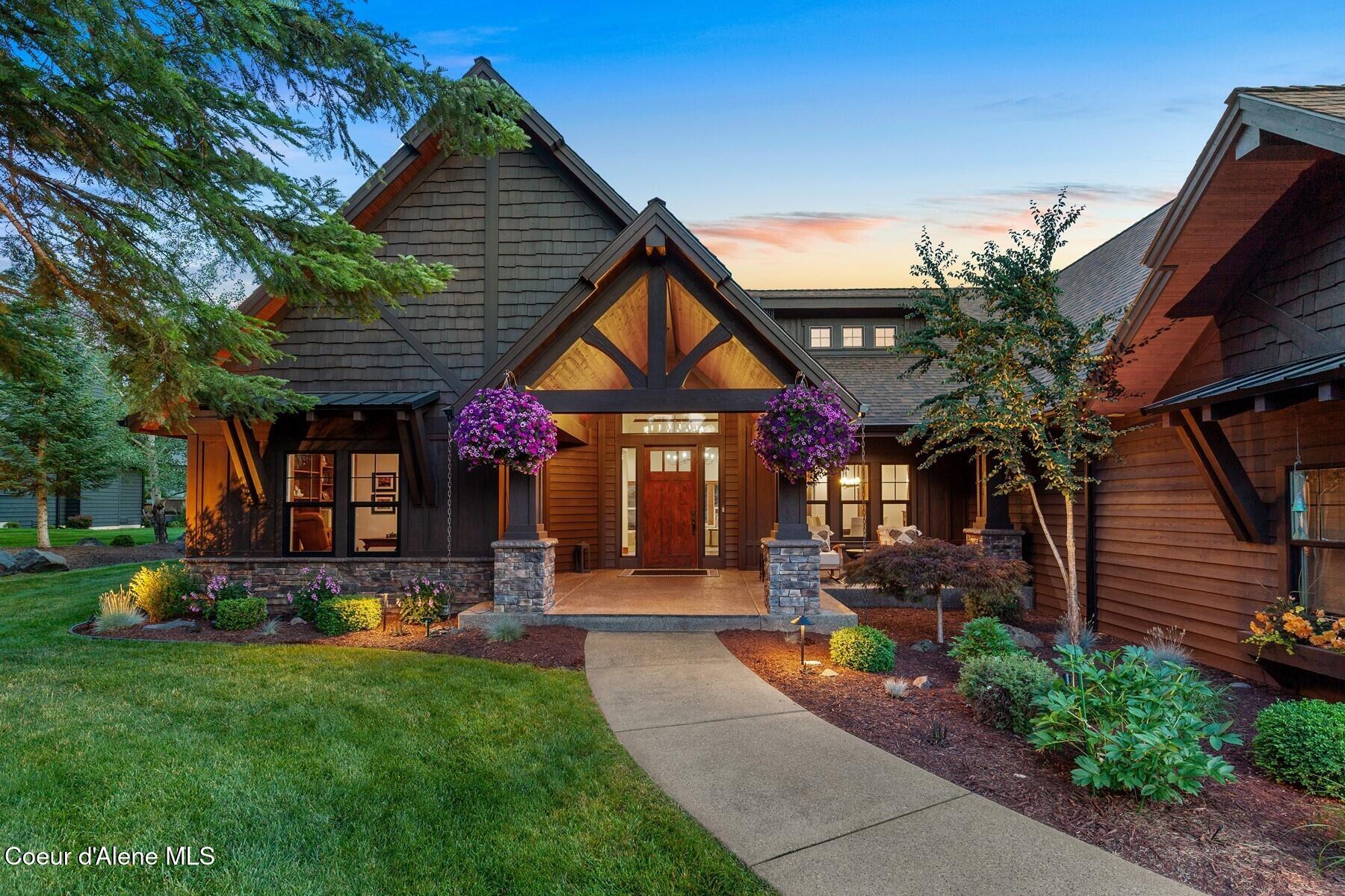 3674 East Basin Falls Road Hayden, ID 83835 - Photo 11 of 70 Dramatic Timber Entry Facade