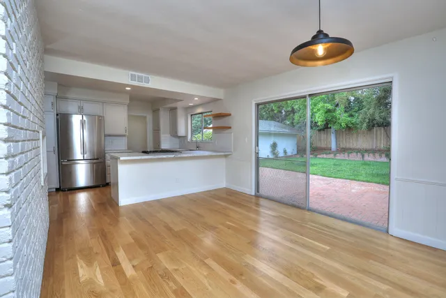 a view of a small space with window