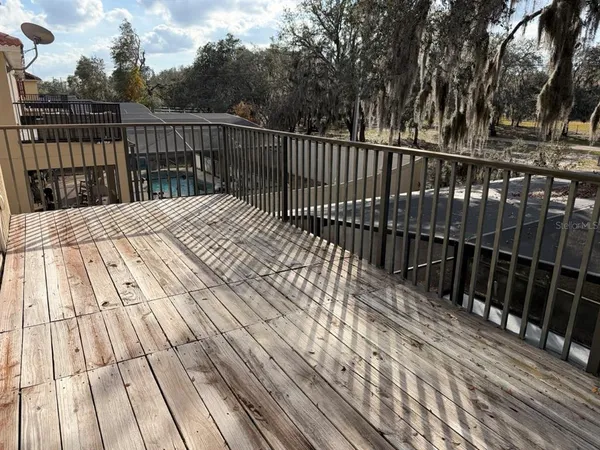 a view of wooden deck