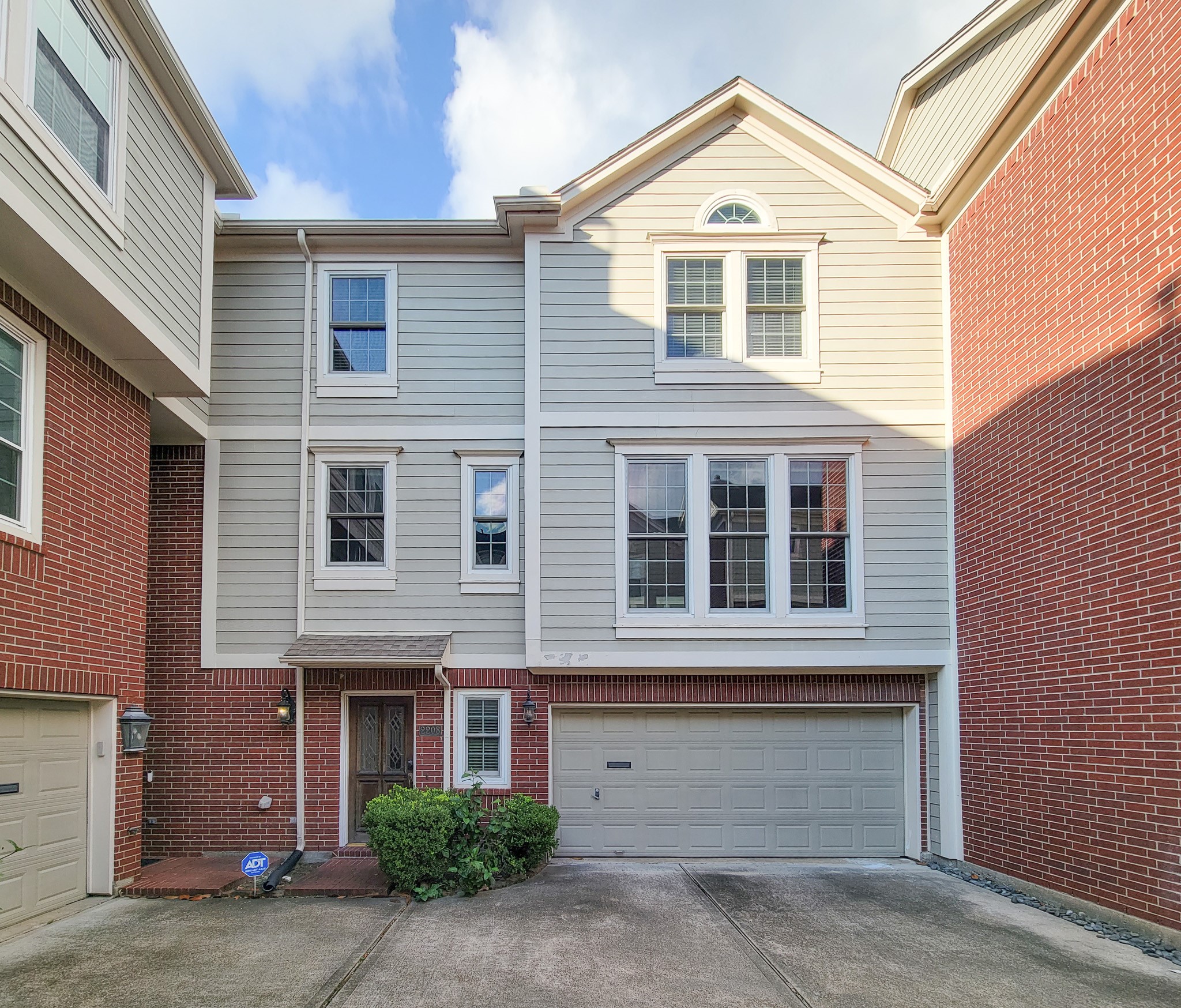 a front view of a house