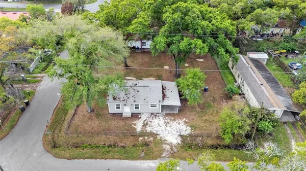 an aerial view of a house