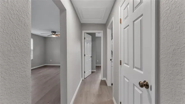 a view of a room with a wardrobe space