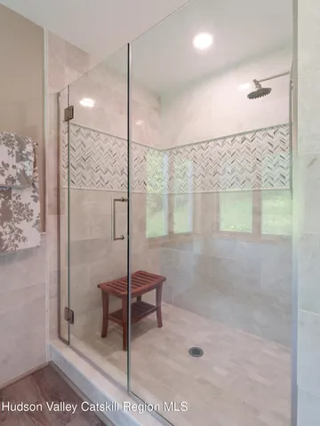 a bathroom with a shower