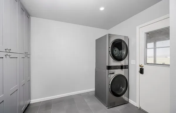 a view of small space with washer and dryer
