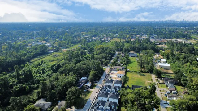 an aerial view of multiple house