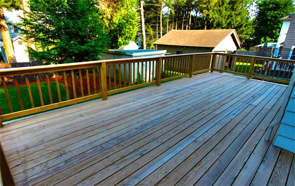 28 Woodman Road Worcester, MA 01602 - Photo 6 of 30 a view of a wooden deck with trees