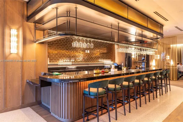 a outdoor space with tables and chairs