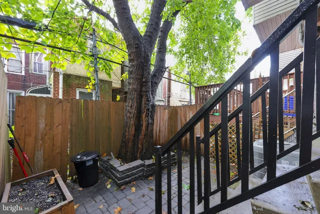 a view of stairs and with a backyard