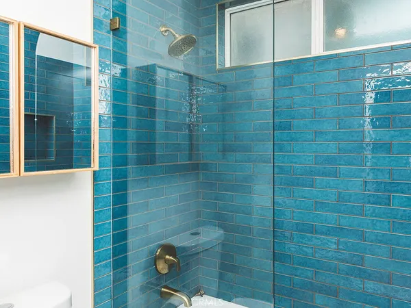 a bathroom with a shower