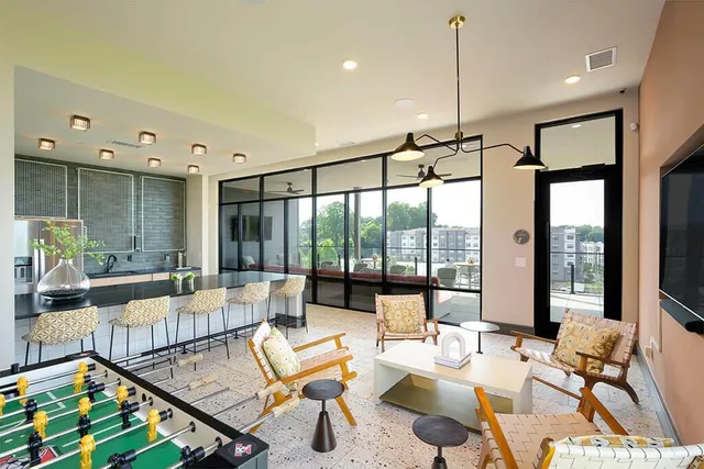 a living room with furniture