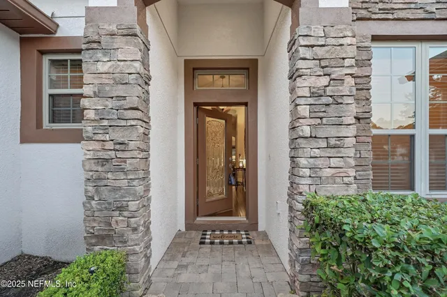 a view of a entryway of a house