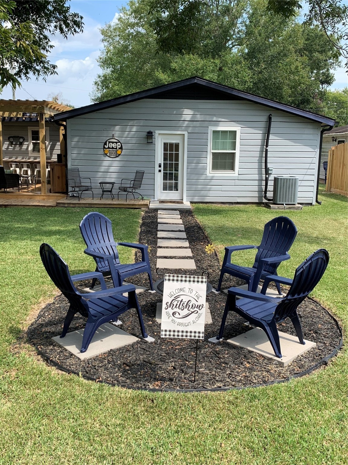 846 South Anderson Street Angleton, TX 77515 - Photo 27 of 29 a view of backyard of house with outdoor seating