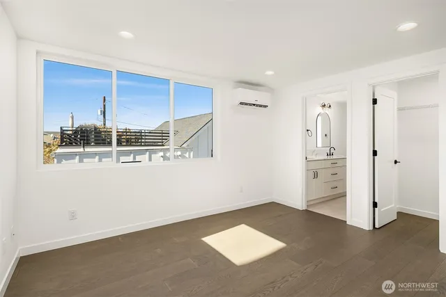 an empty room with closet