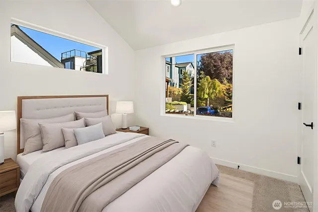 a view of a building with sitting area