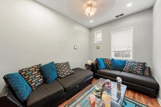 a living room with furniture and a couch