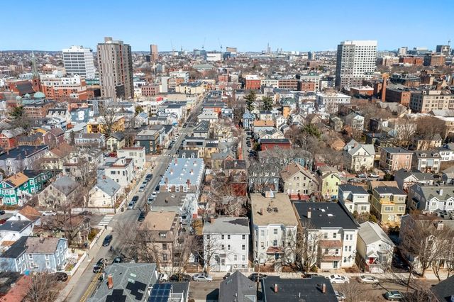 an aerial view of a city