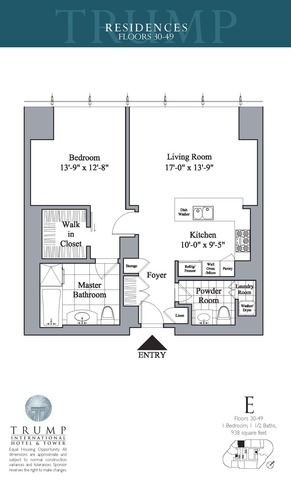 401 North Wabash Avenue, Unit 42E Chicago, IL 60611 - Photo 17 of 55 a picture of a floor plan