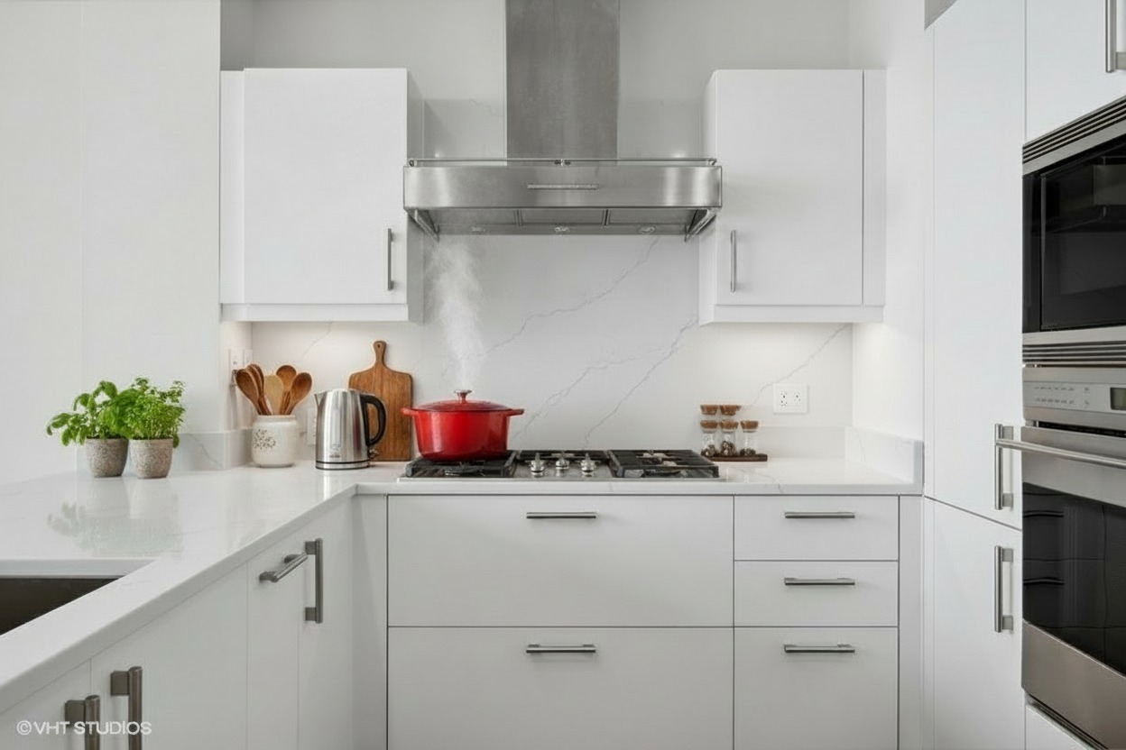 401 North Wabash Avenue, Unit 42E Chicago, IL 60611 - Photo 6 of 55 a kitchen with cabinets appliances and a counter space