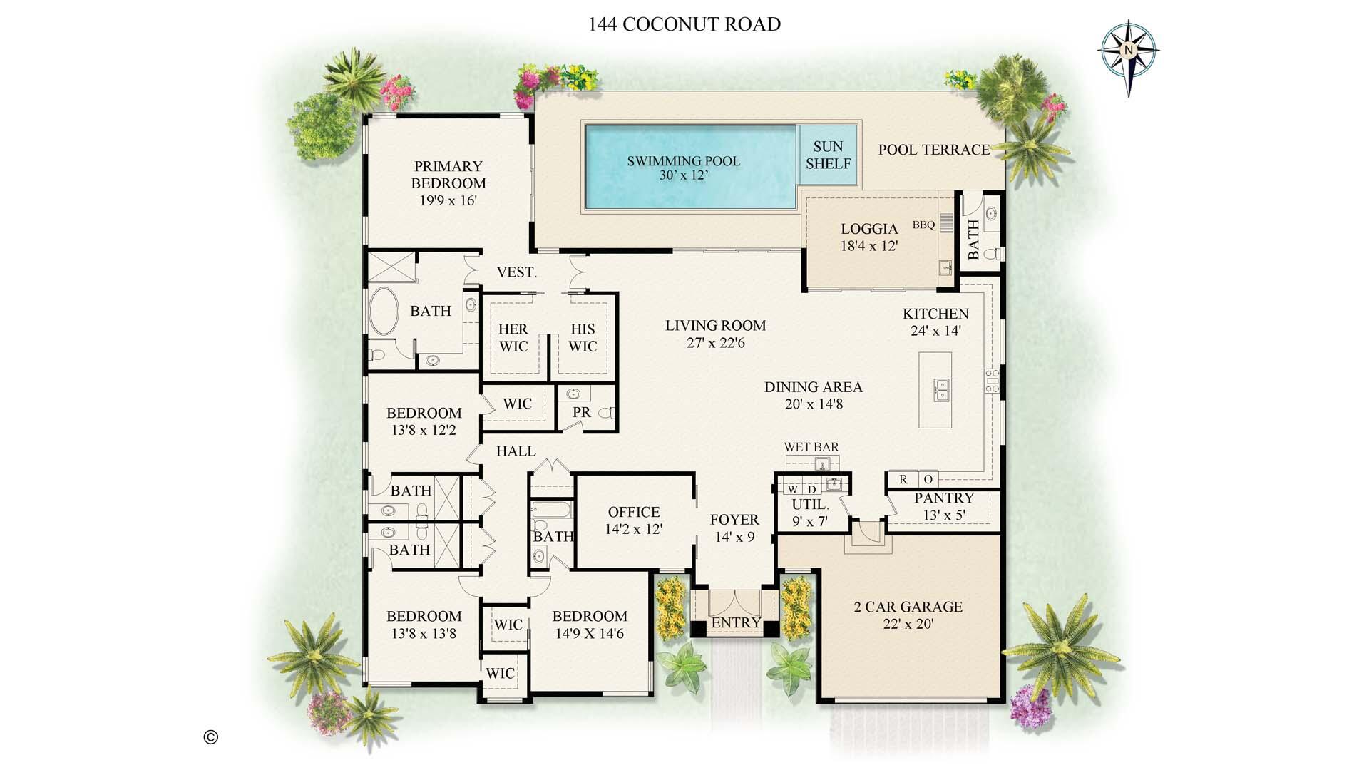 144 Coconut Road Delray Beach, FL 33444 - Photo 35 of 35 144 Coconut Rd_Floor Plan