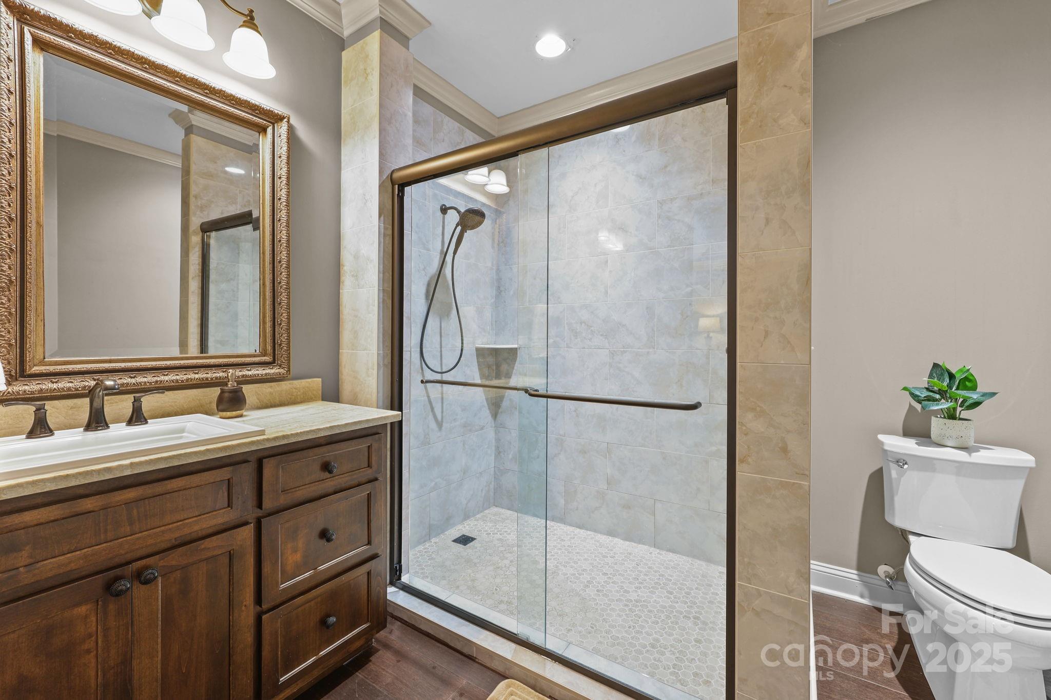 27040 Crepts Branch Road Locust, NC 28097 - Photo 35 of 48 a bathroom with a bathtub shower sink mirror and toilet