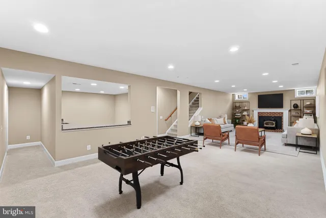 a living room with furniture and a couch