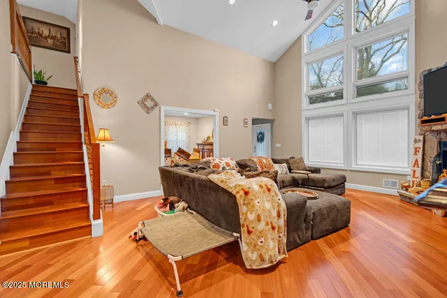 a living room with furniture and a couch
