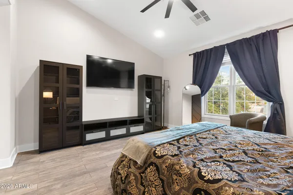 a view of a living room and hardwood floor