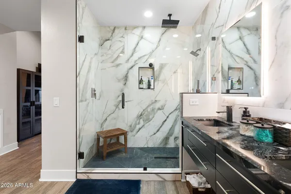 a view of a workspace with furniture