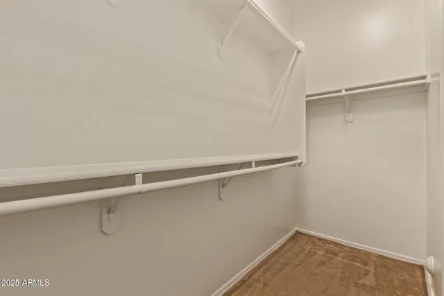 a view of an empty walk in closet