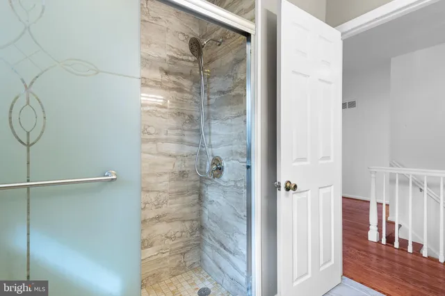 a bathroom with a shower