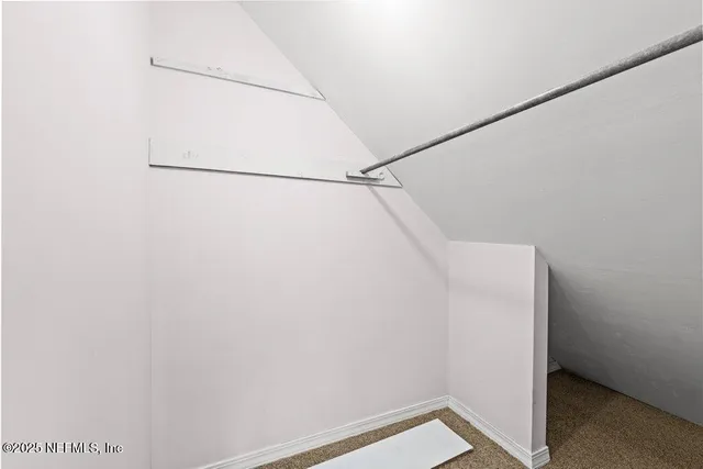 a view of small space with empty racks