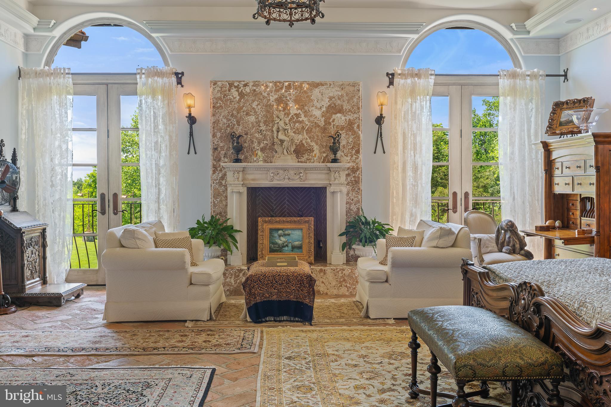 13320 Signal Tree Lane Potomac, MD 20854 - Photo 77 of 143 Antique marble fireplace hand carvings of vases