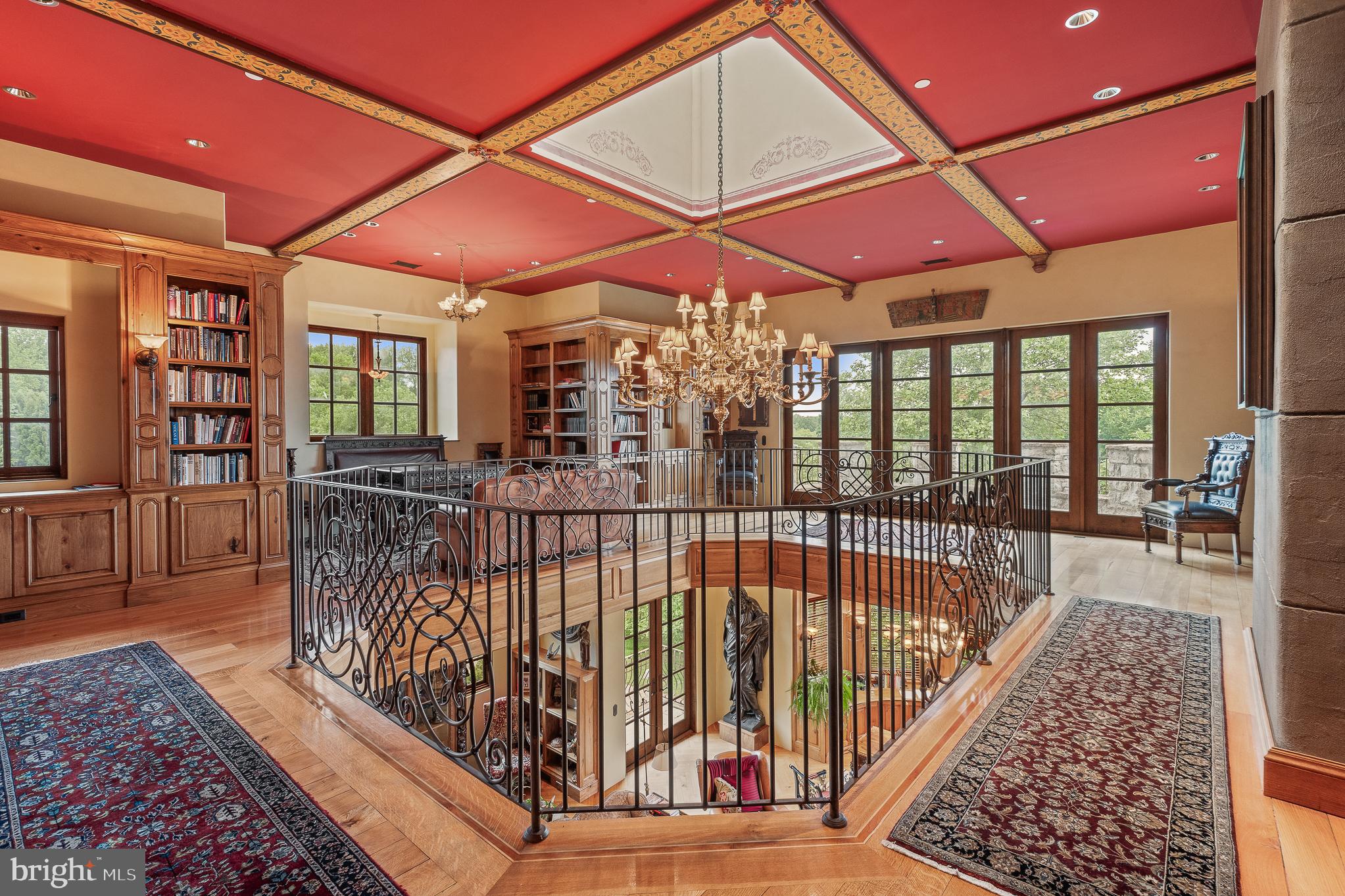 13320 Signal Tree Lane Potomac, MD 20854 - Photo 94 of 143 2 story Library, hand crafted Butternut bookcases