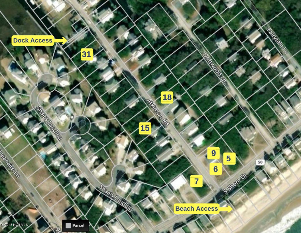 104 Atkinson Road Surf City, NC 28445 - Photo 2 of 32 Aerial lot numbers
