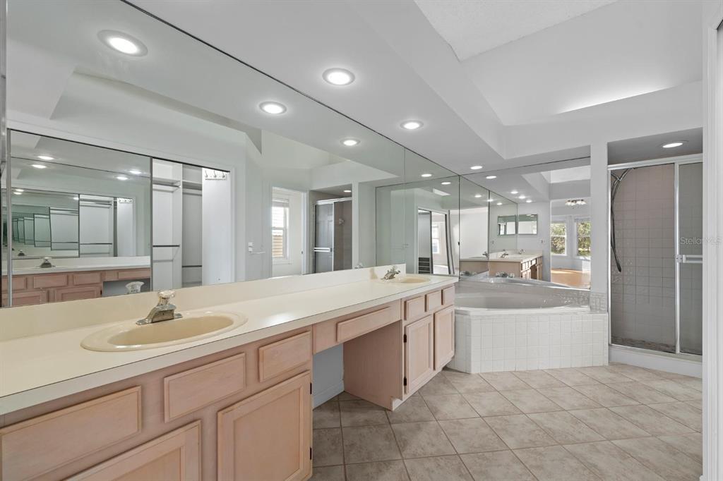 1227 Clays Trail Oldsmar, FL 34677 - Photo 24 of 37 a large bathroom with a large tub sink shower and mirror